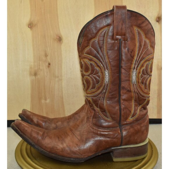 El Besserro Men's Cowboy Boots Size US 8 Mex 27 Brown Pointed Toe -Flaws- - Picture 6 of 15